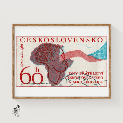 Czech International Aid - vintage matchbox label print