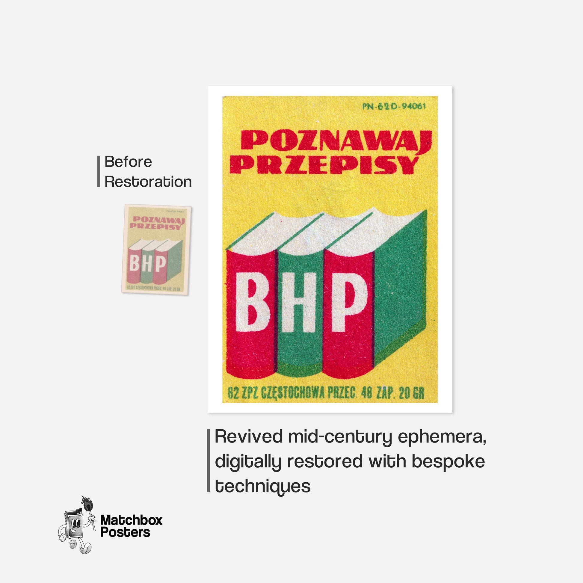 Prescription Book - vintage matchbox label print - framed wall art preview
