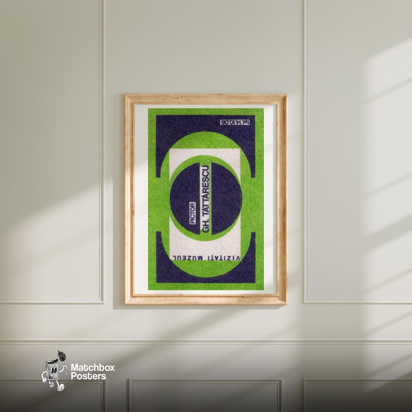 Visit The Museum - vintage matchbox label print - bedroom mockup