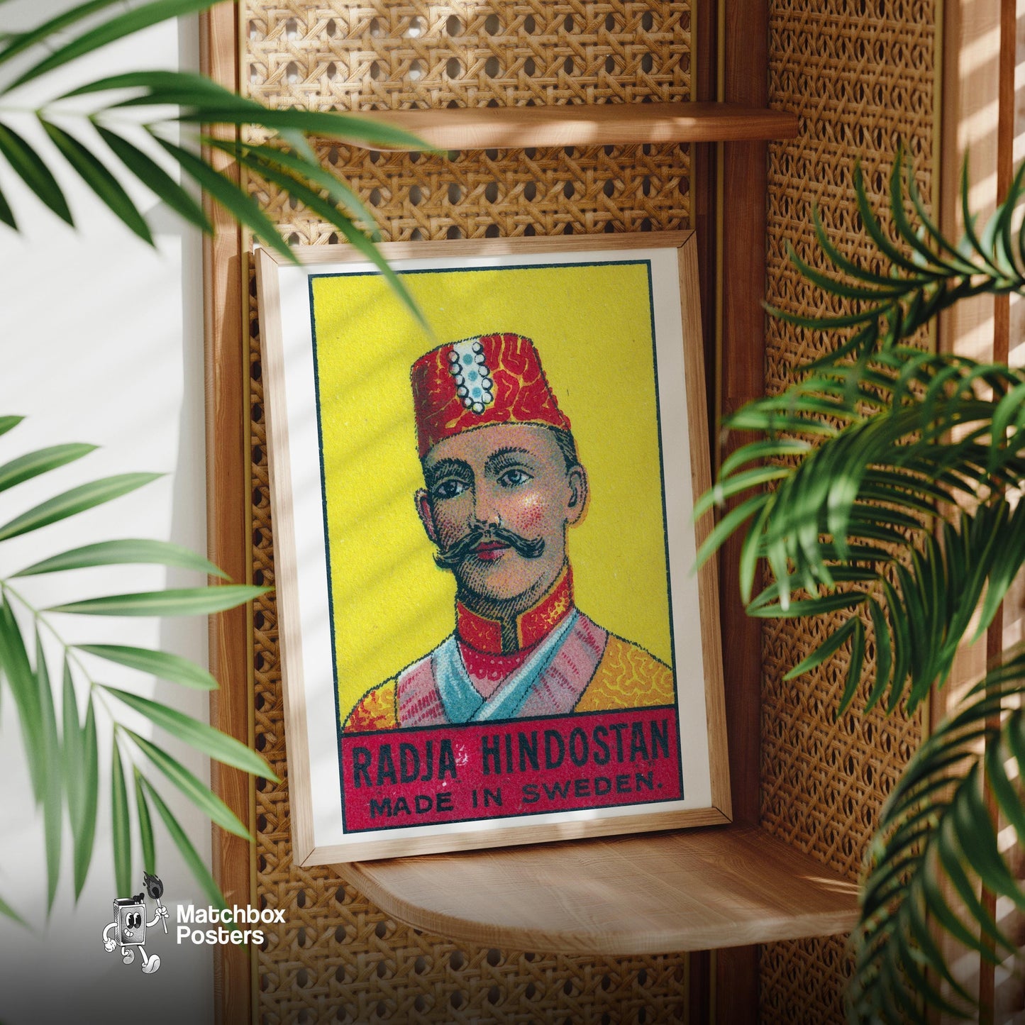 Radja Hindostan Man - vintage matchbox label print - office wall