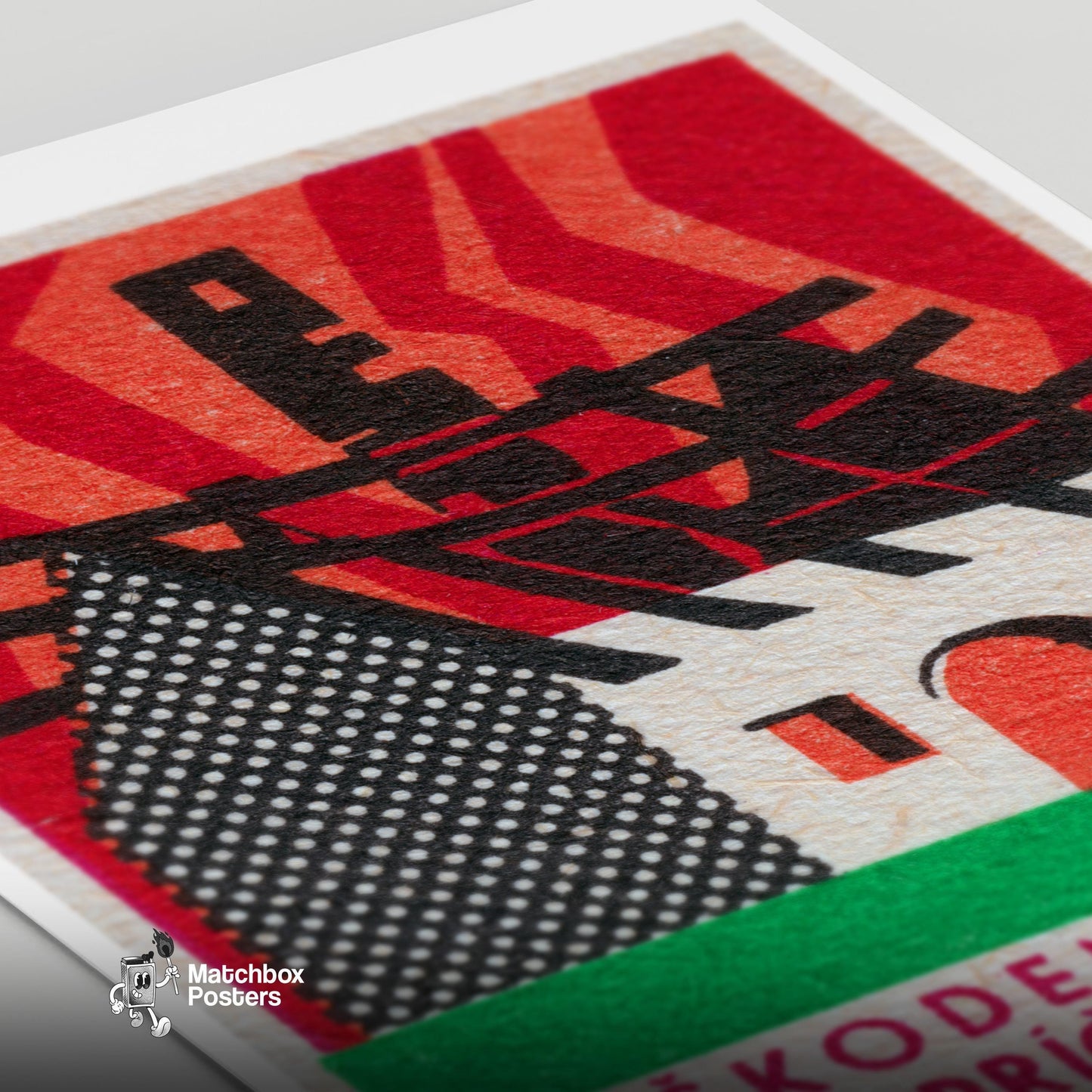 Burning House - vintage matchbox label print - close-up detail