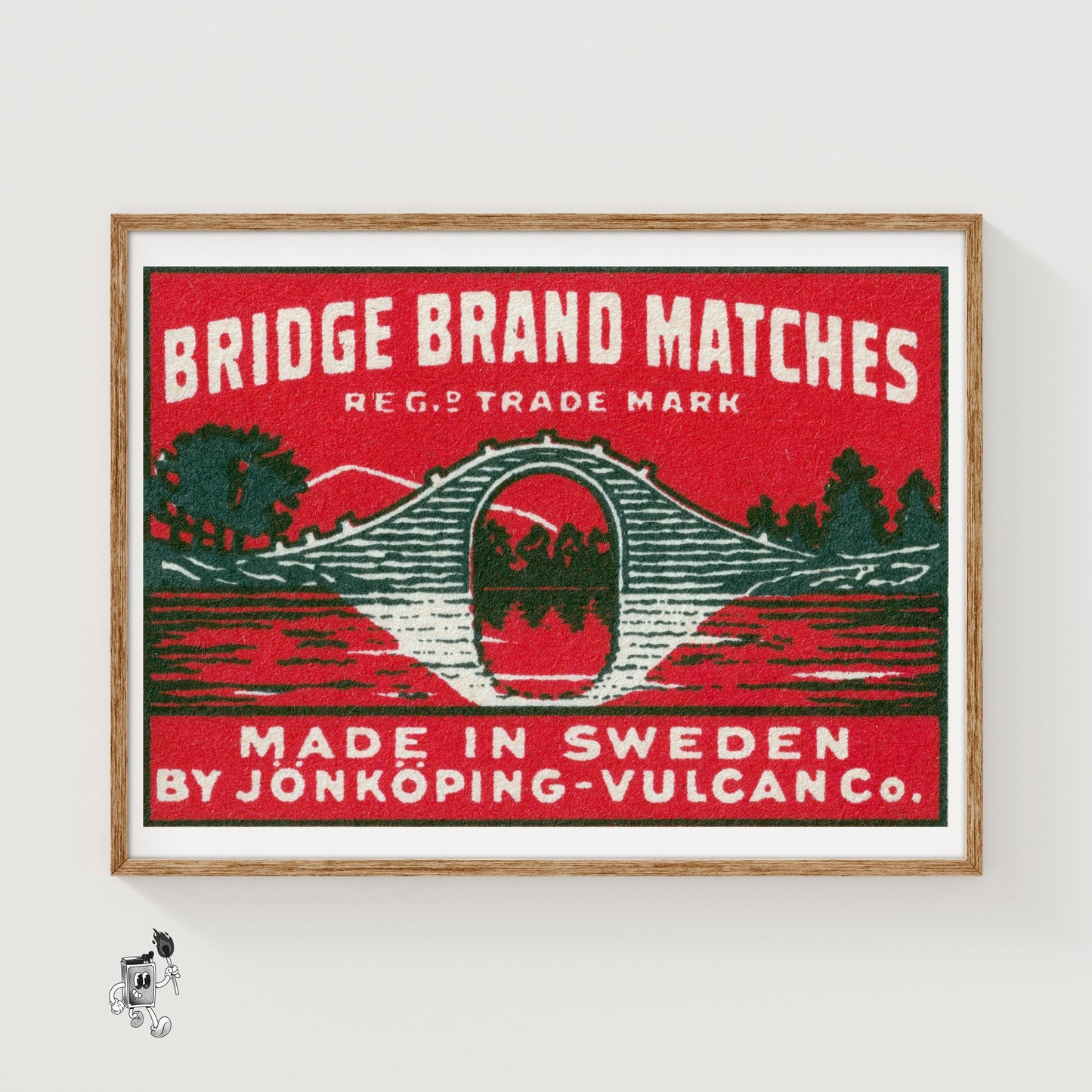 Bridge - vintage matchbox label print