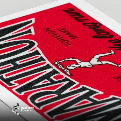 Marathon Runner - vintage matchbox label print - close-up detail