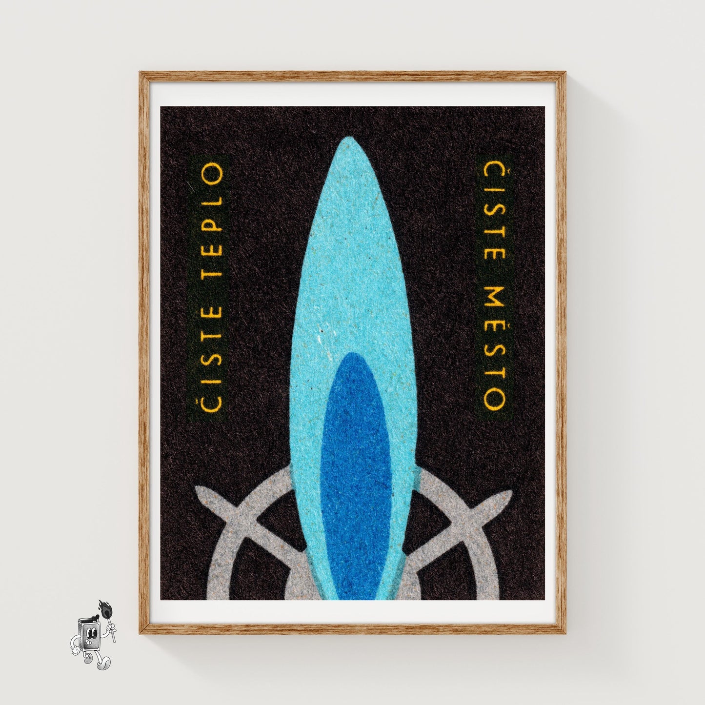 Gas Burner Flame - vintage matchbox label print