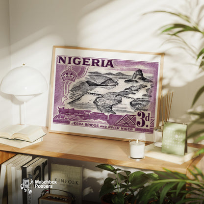 River Railway - vintage matchbox label print - office wall