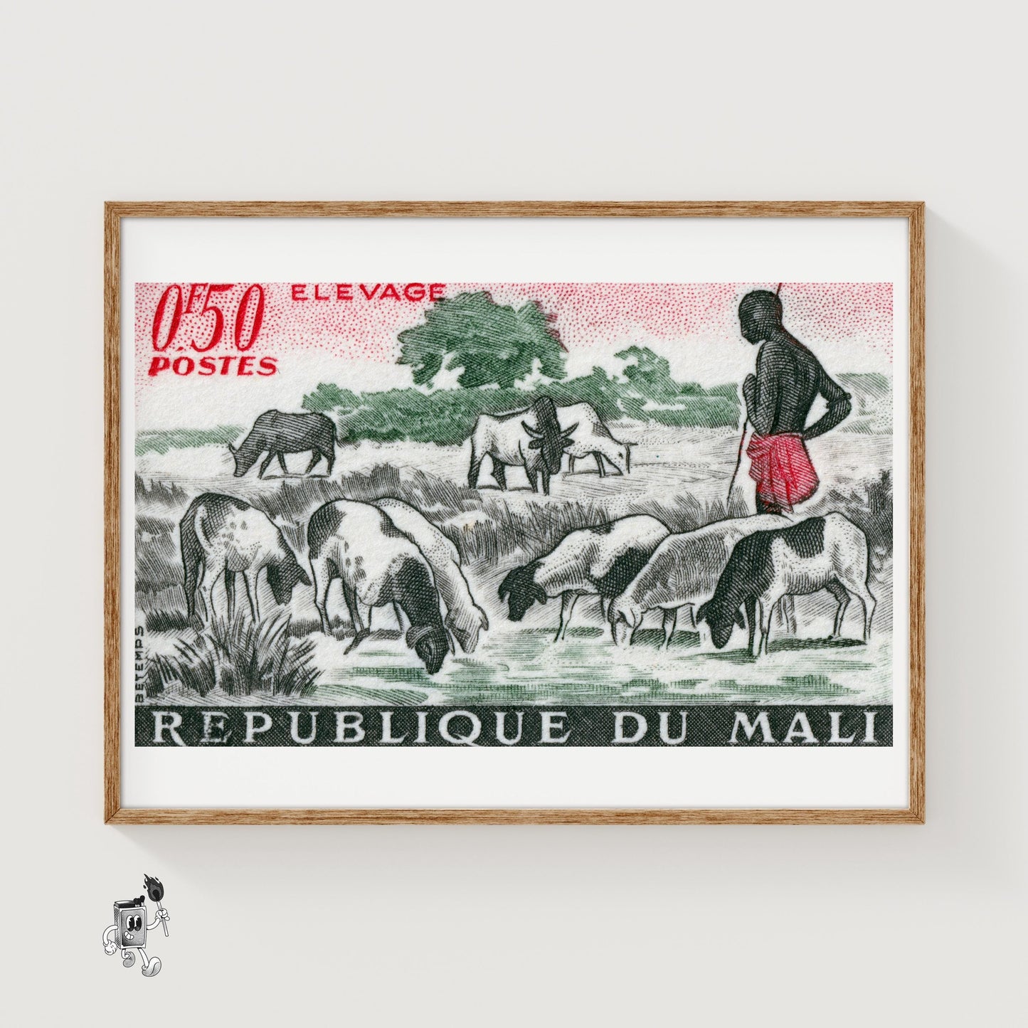 Goat Farmer - vintage matchbox label print