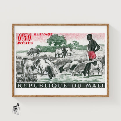 Goat Farmer - vintage matchbox label print