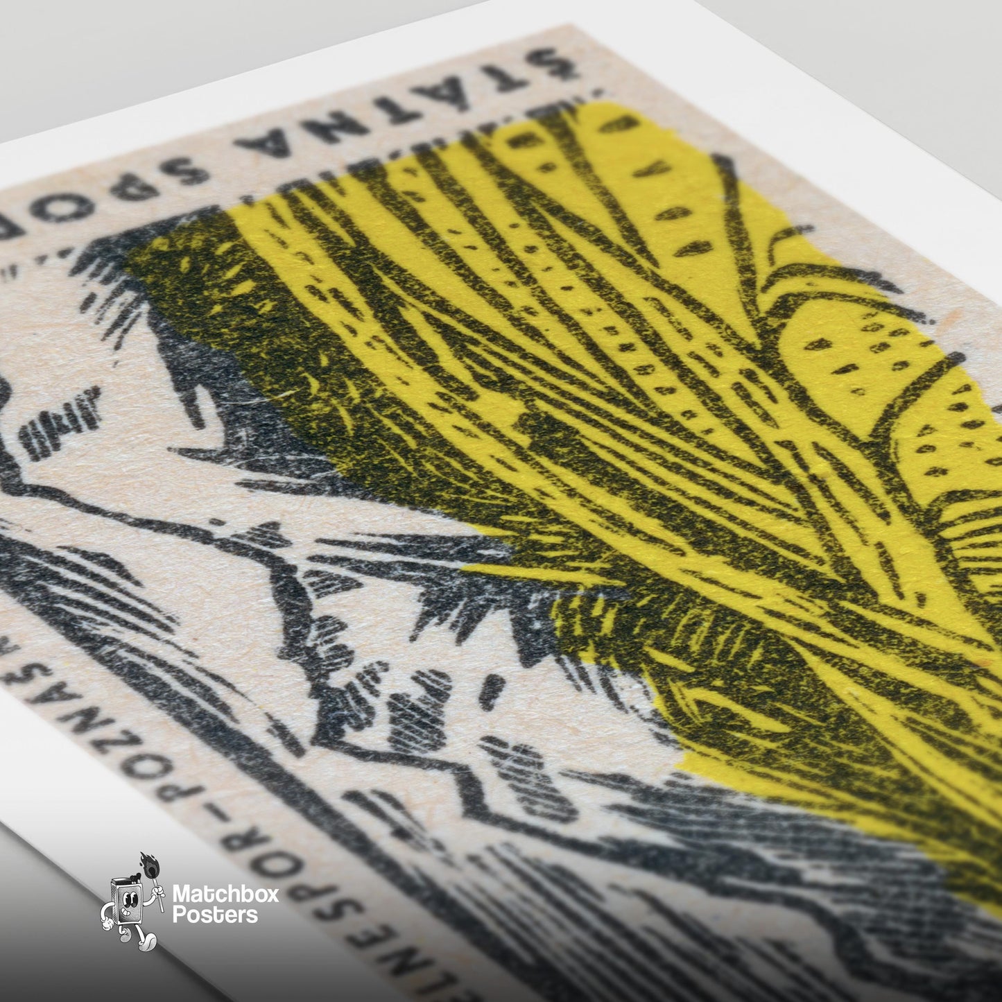 Yellow Valley - vintage matchbox label print - close-up detail