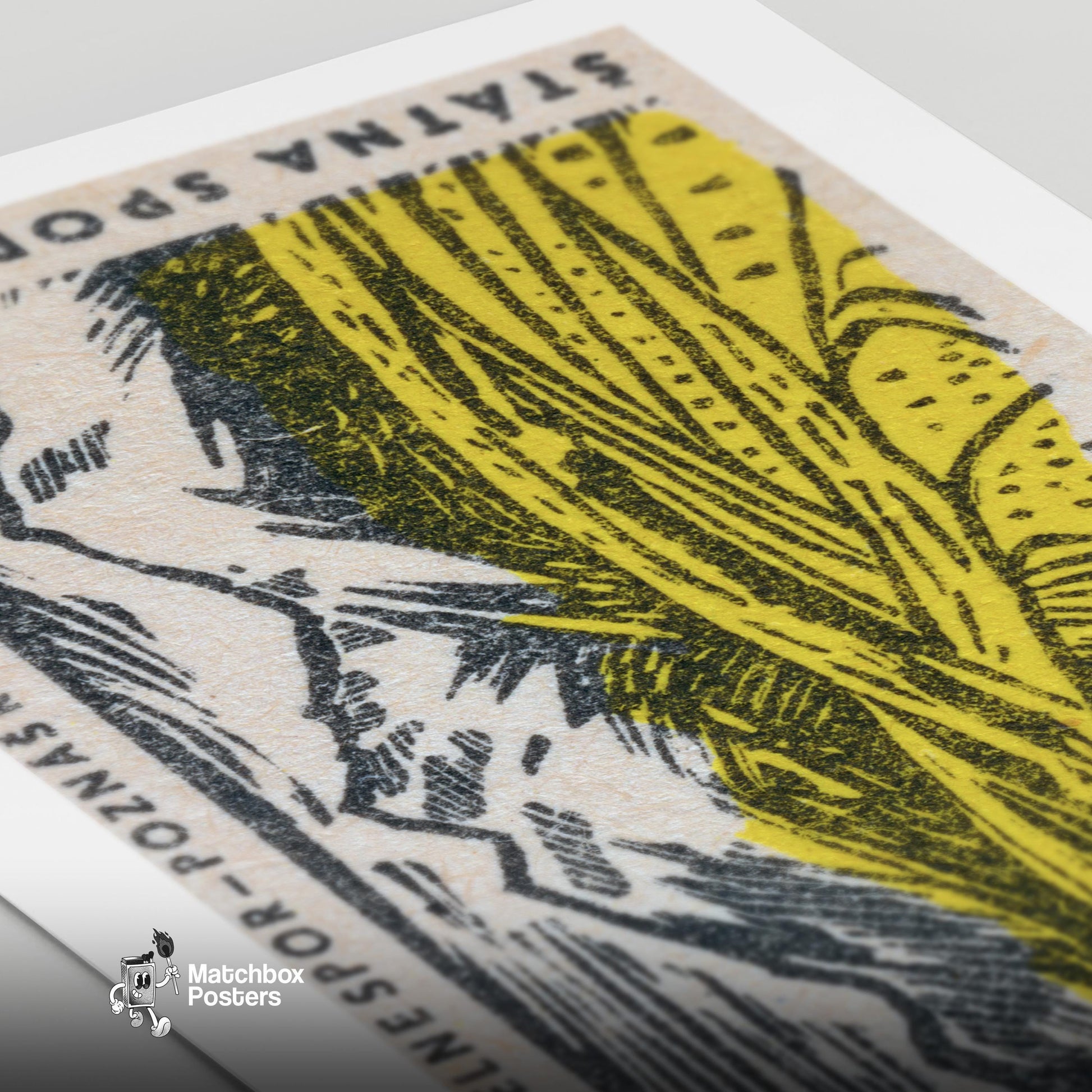 Yellow Valley - vintage matchbox label print - close-up detail