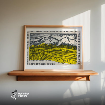 Yellow Valley - vintage matchbox label print - size comparison