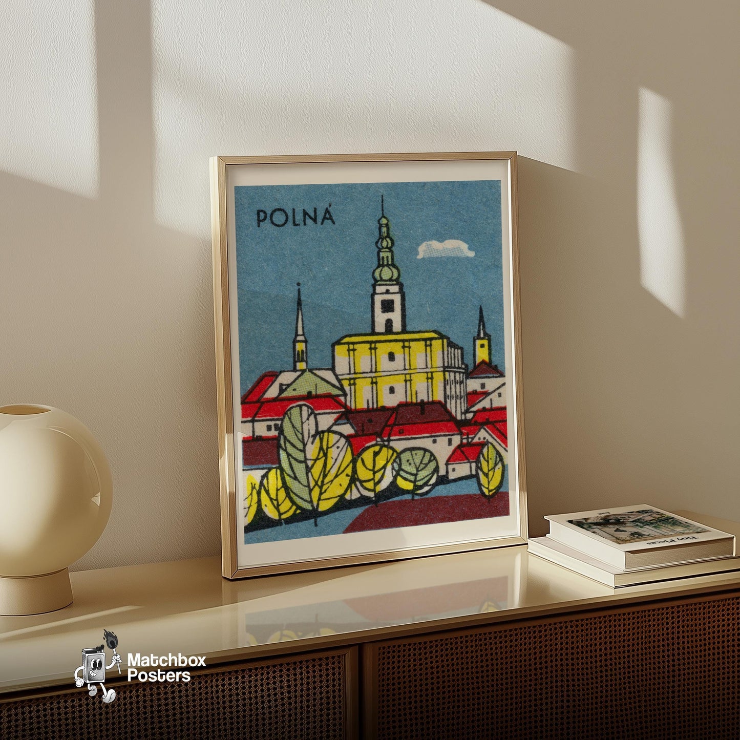 Church - vintage matchbox label print - size comparison