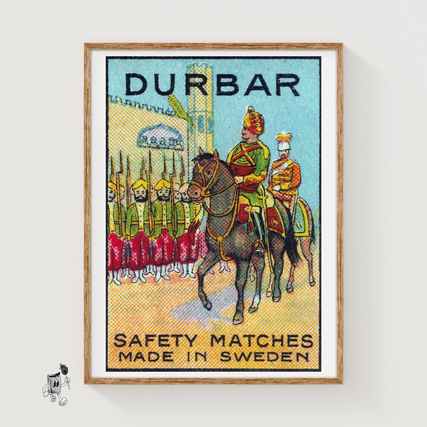 Royal Horse Rider - vintage matchbox label print