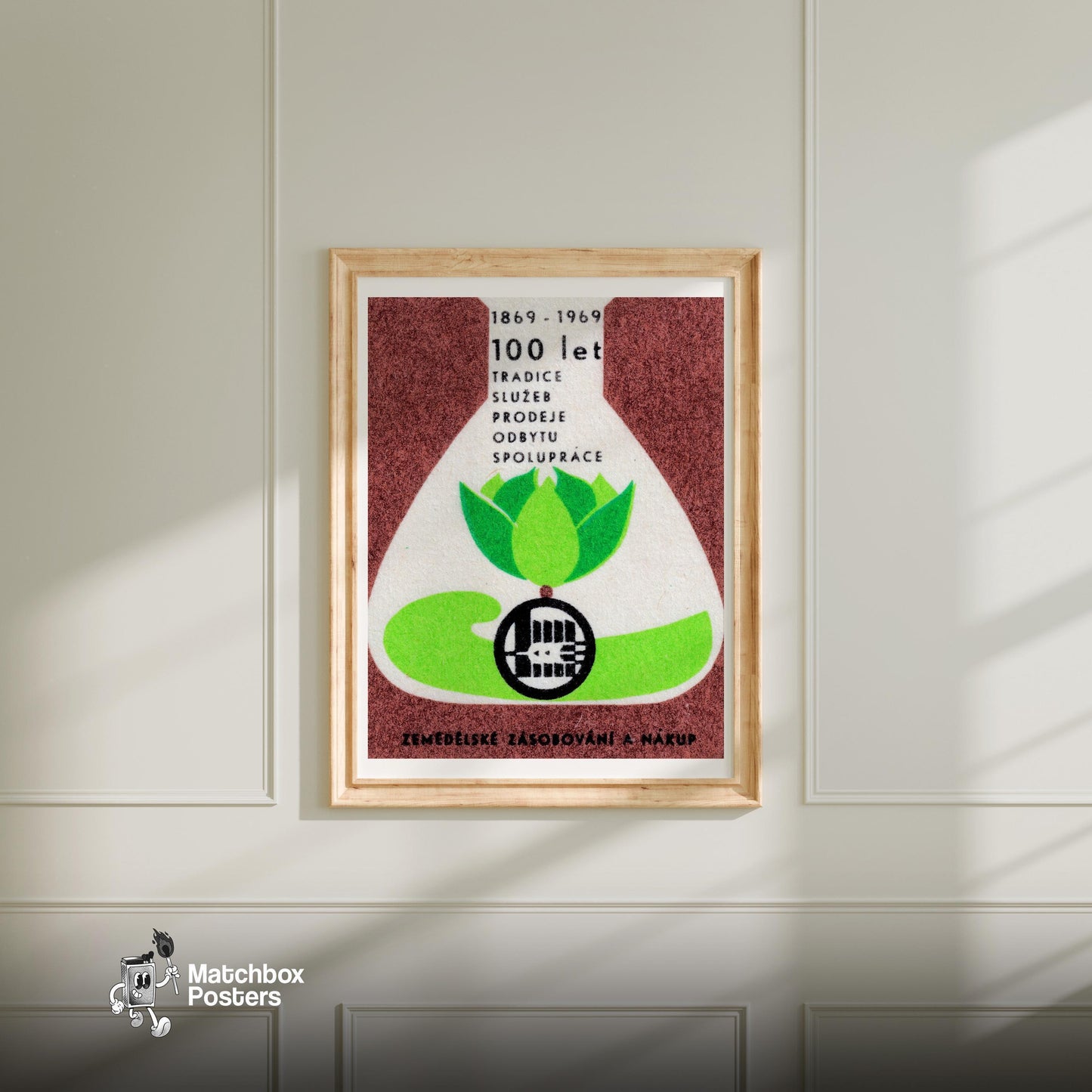 Chemicals for Agriculture - vintage matchbox label print - bedroom mockup
