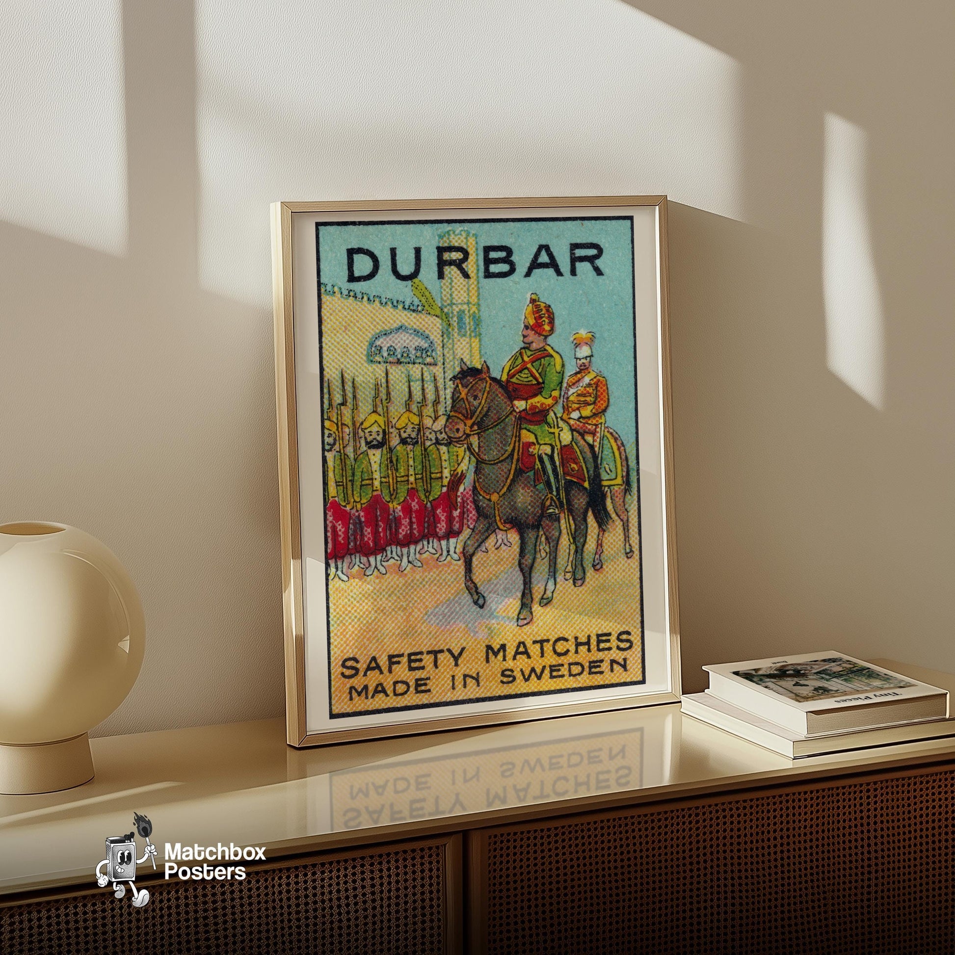 Royal Horse Rider - vintage matchbox label print - size comparison