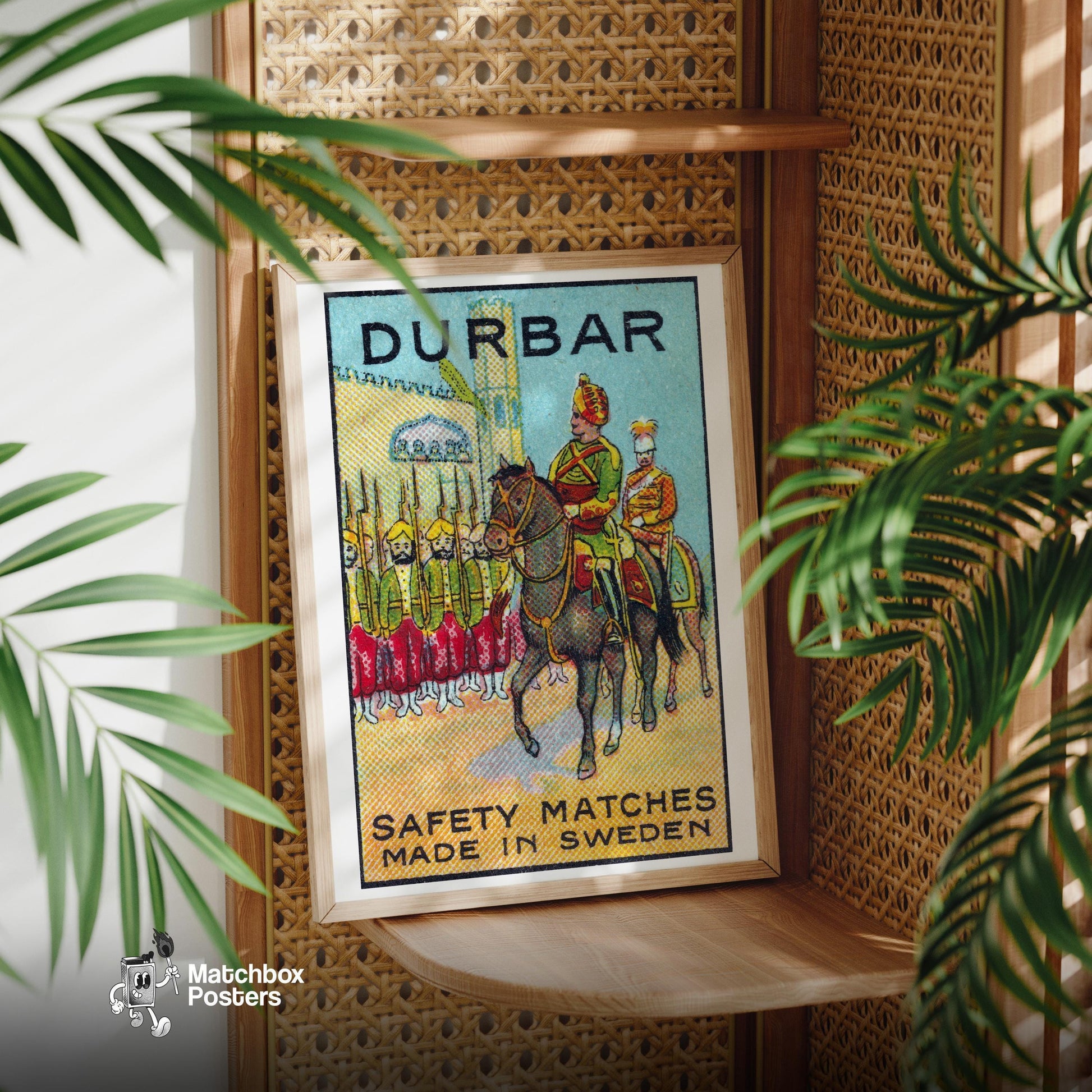 Royal Horse Rider - vintage matchbox label print - office wall