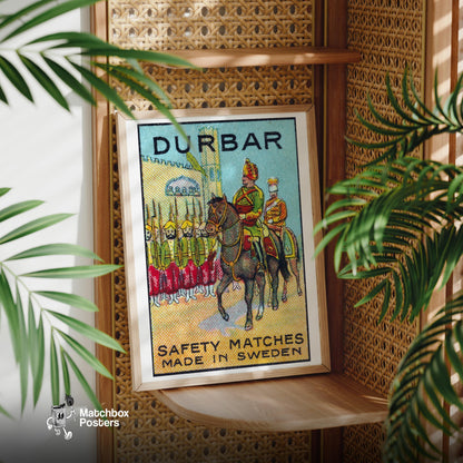 Royal Horse Rider - vintage matchbox label print - office wall