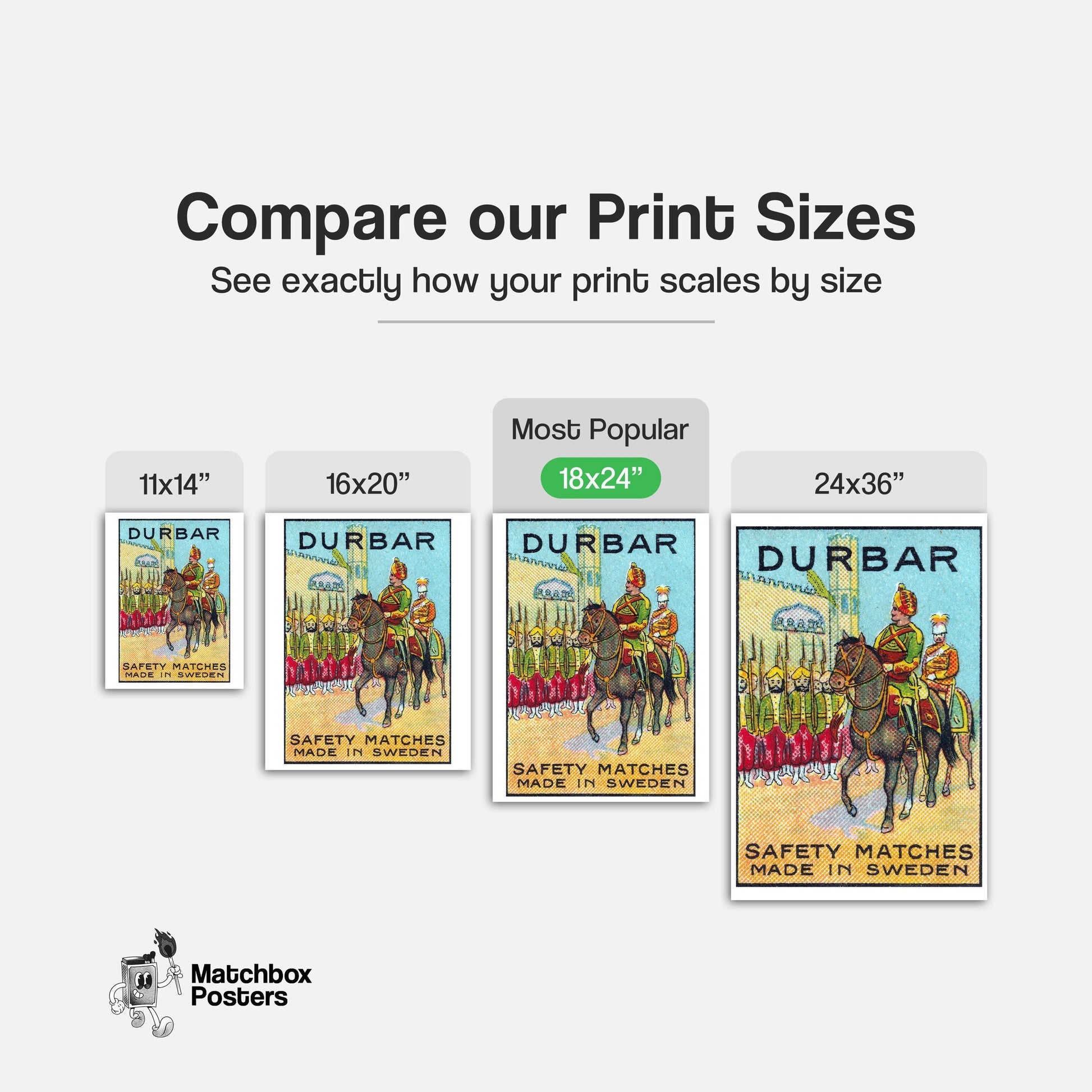 Royal Horse Rider - vintage matchbox label print - gallery wall preview