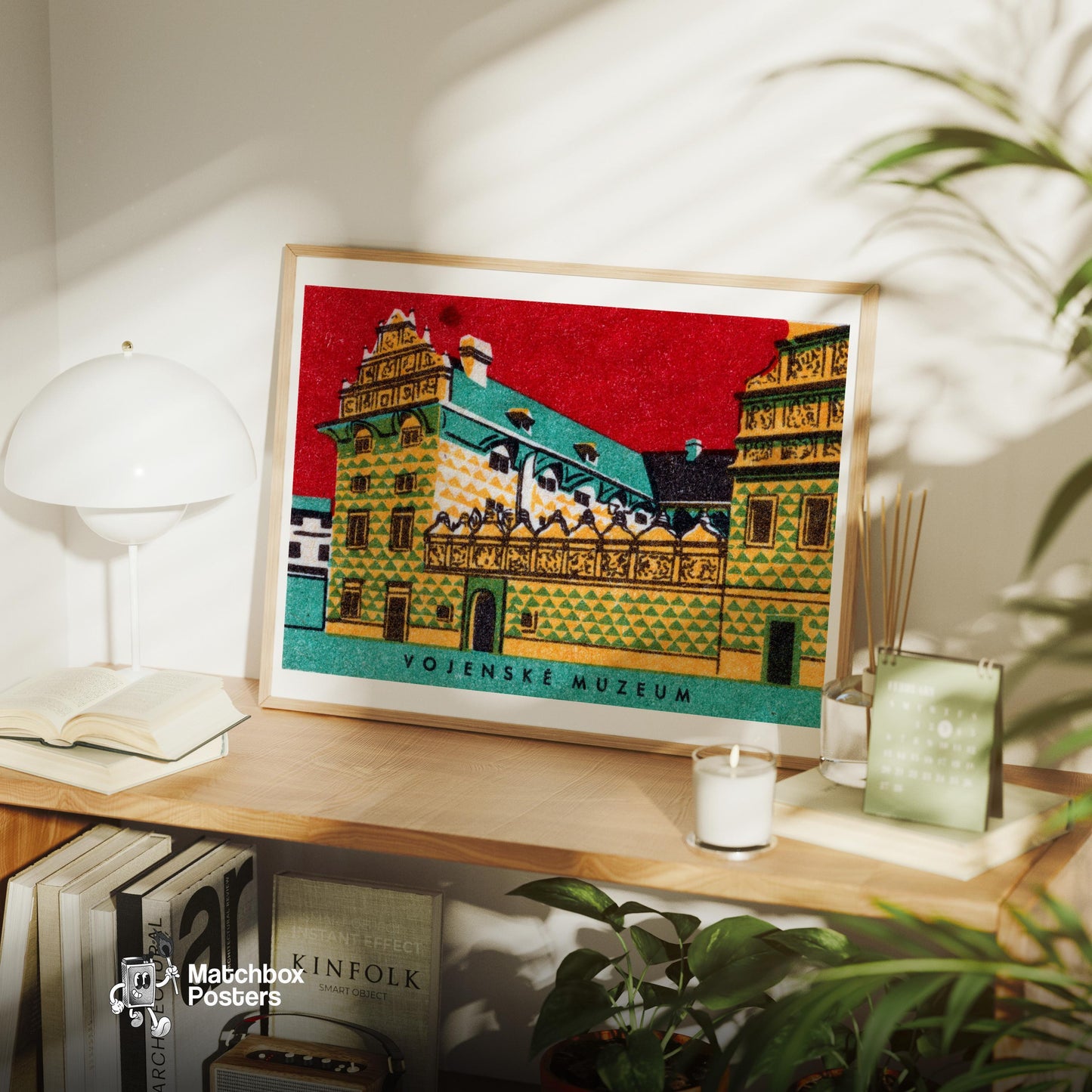 Vojenské Muzeum Building - vintage matchbox label print - office wall