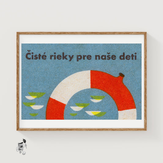 Clean Rivers for our Children - vintage matchbox label print