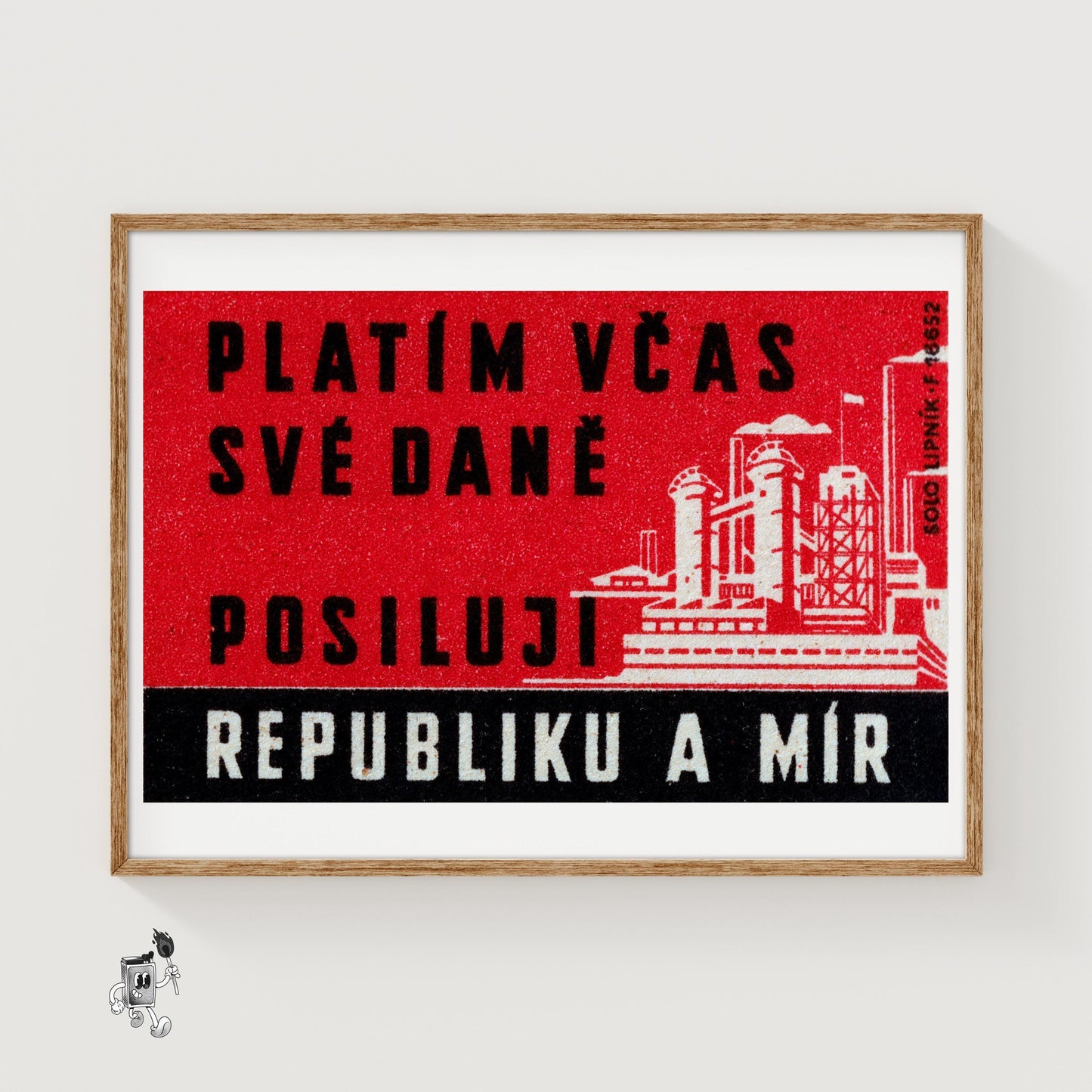Pay Taxes on Time - vintage matchbox label print