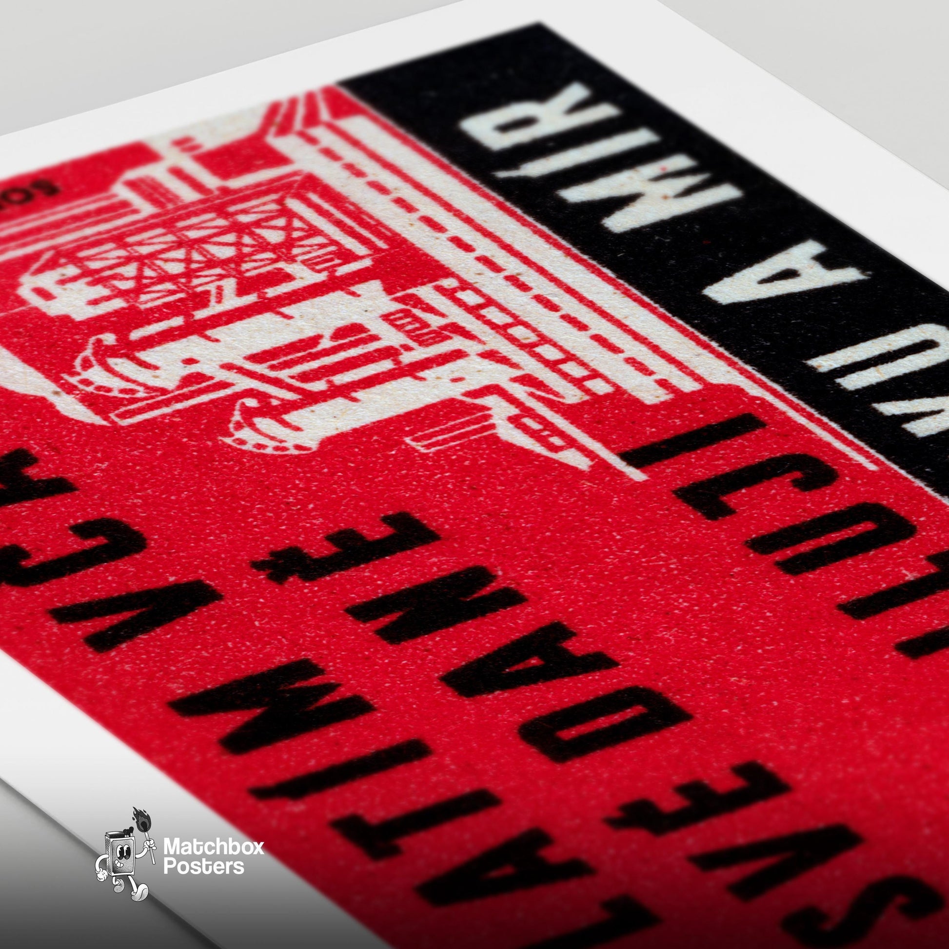 Pay Taxes on Time - vintage matchbox label print - close-up detail