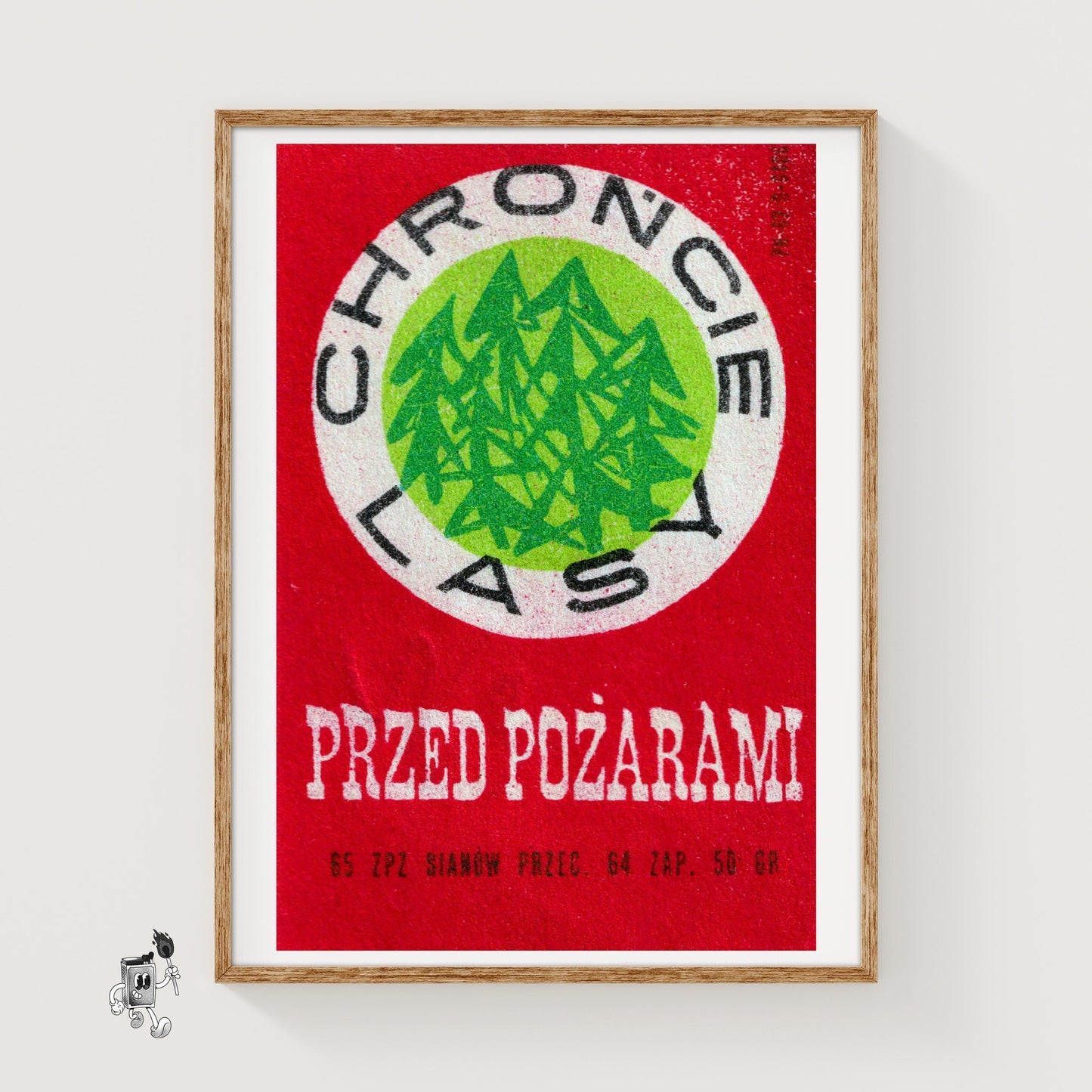 Green Forest - vintage matchbox label print