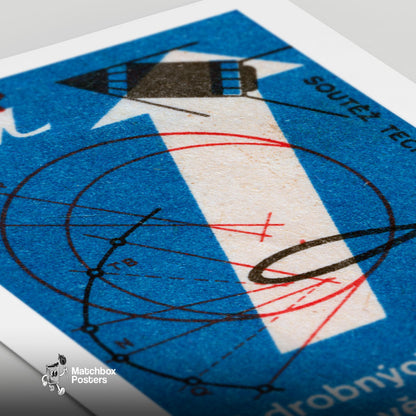 Technological Innovation - vintage matchbox label print - close-up detail