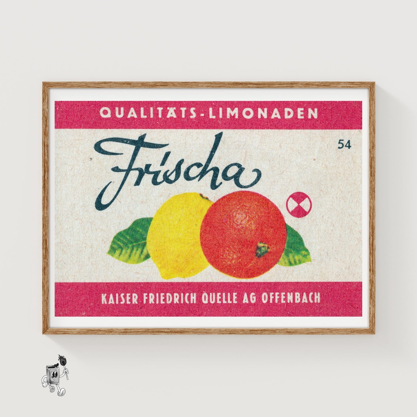 Lemon and Orange - vintage matchbox label print