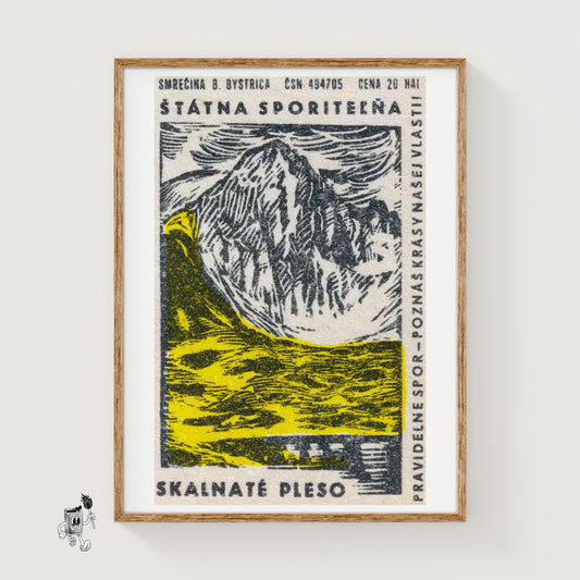 Yellow Glacier - vintage matchbox label print