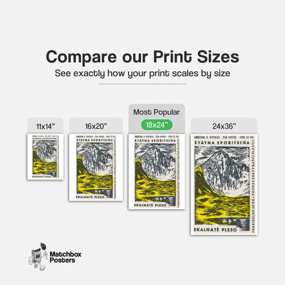 Yellow Glacier - vintage matchbox label print - gallery wall preview