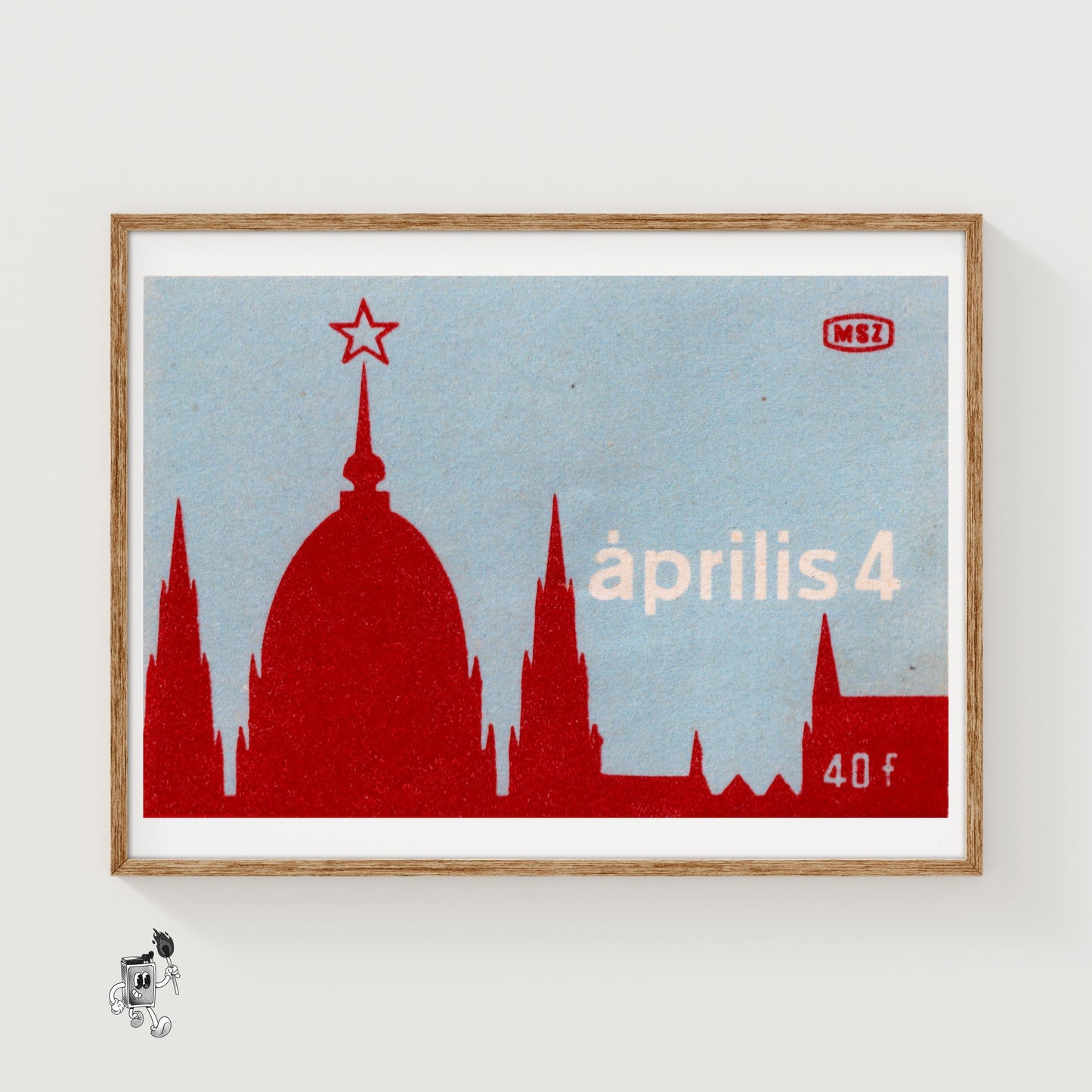 Church Silhouette - vintage matchbox label print