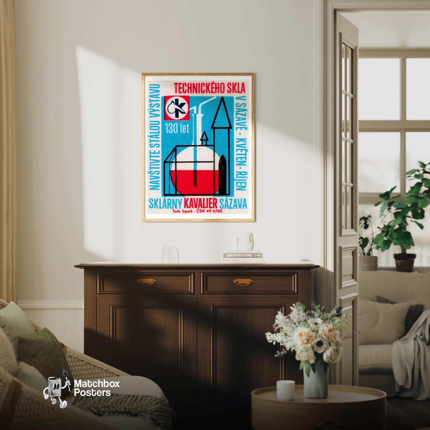 Chemical Technology - vintage matchbox label print - living room mockup