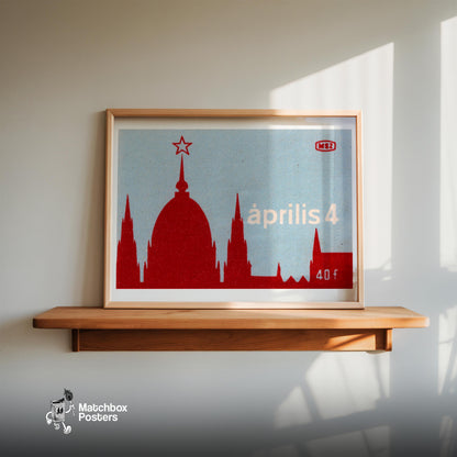 Church Silhouette - vintage matchbox label print - size comparison