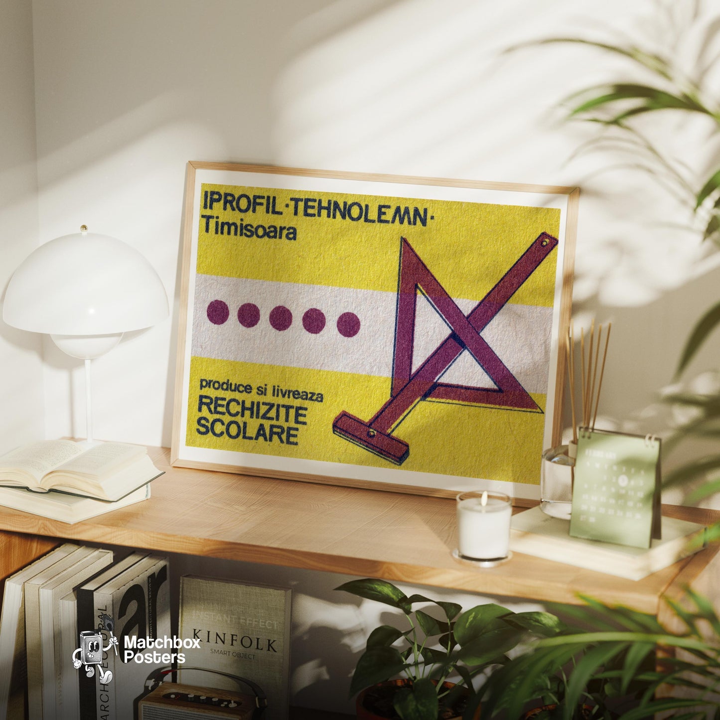 Drawing Triangle Romania - vintage matchbox label print - office wall