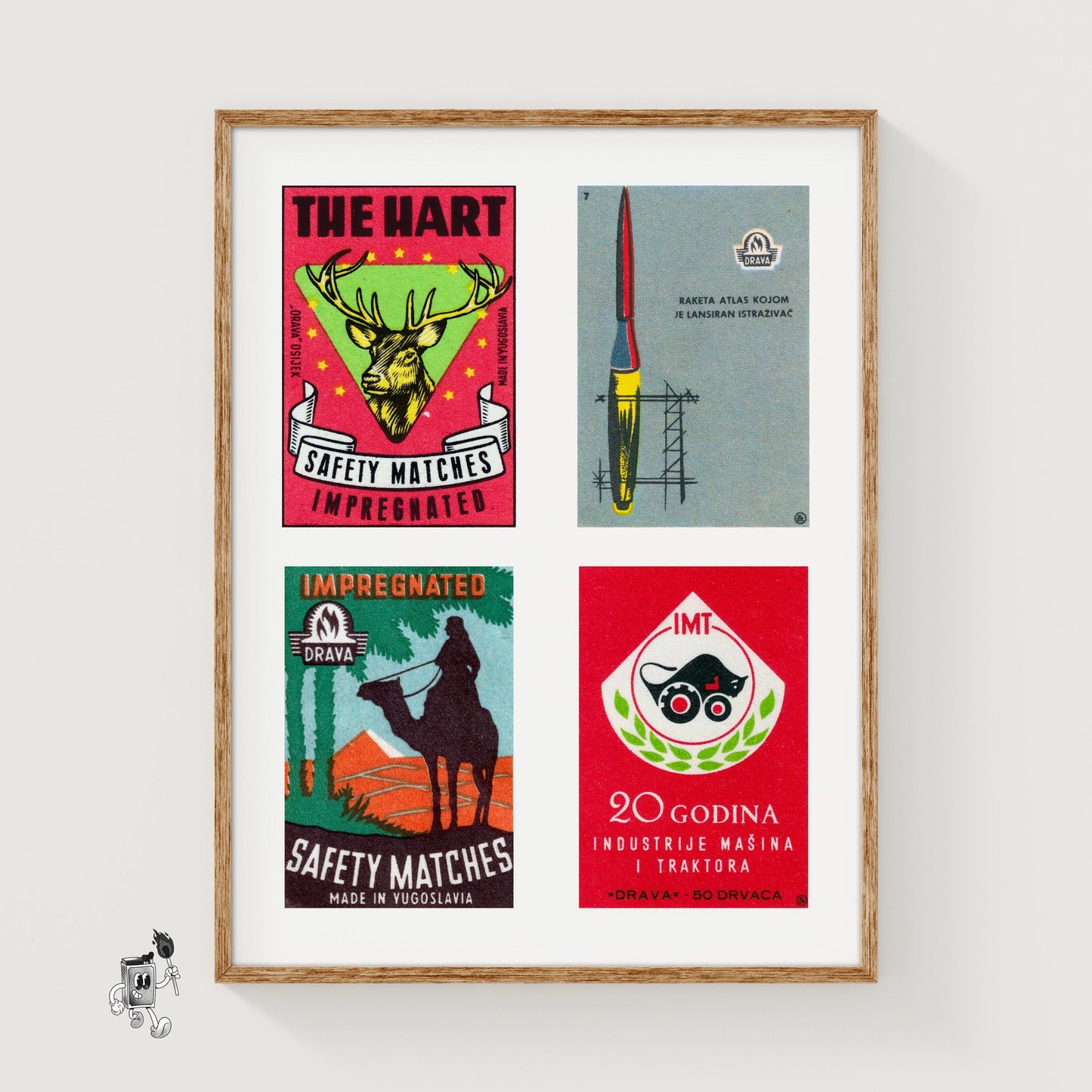 Serbo Croatians Grid Print - vintage matchbox label print