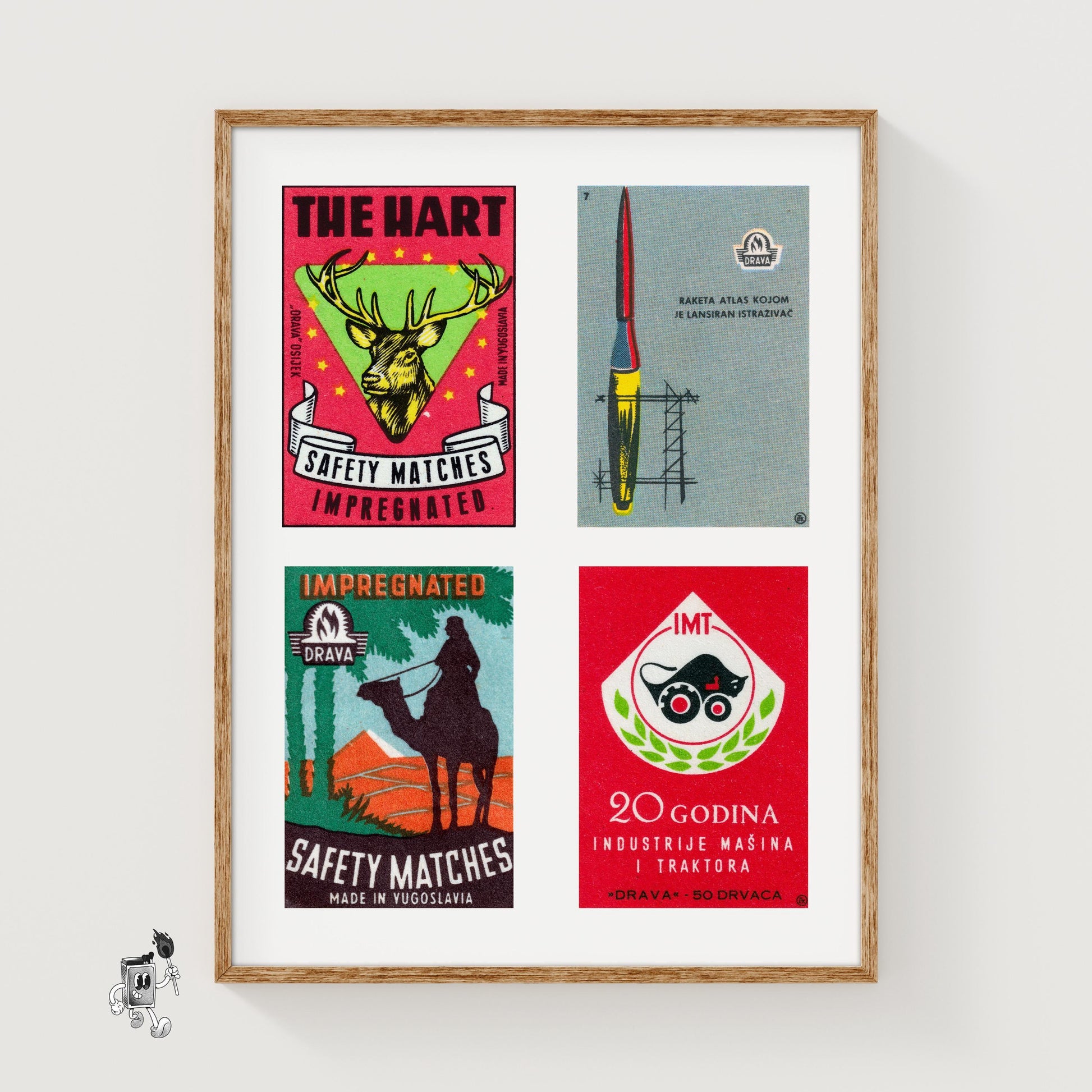 Serbo Croatians Grid Print - vintage matchbox label print