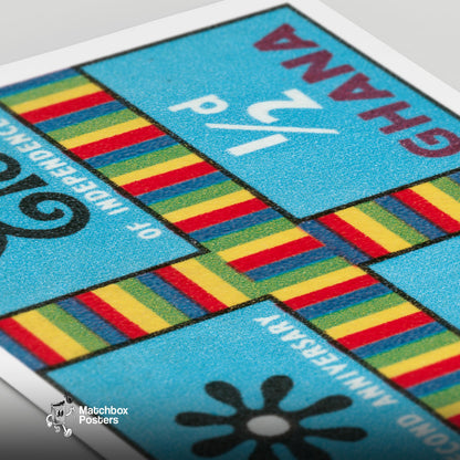 Independance Anniversary - vintage matchbox label print - close-up detail