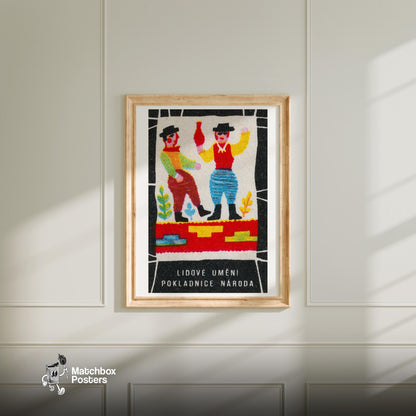 Dancing Men - vintage matchbox label print - bedroom mockup