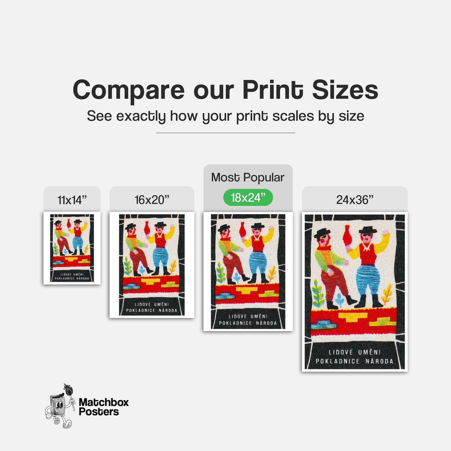 Dancing Men - vintage matchbox label print - gallery wall preview