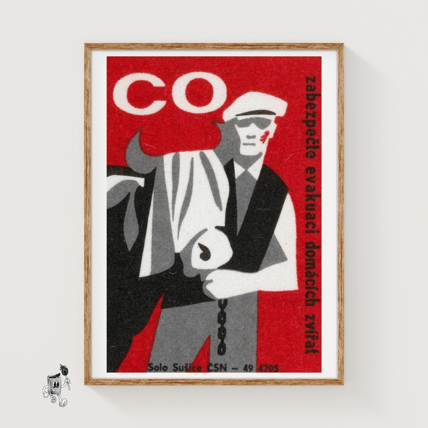 Cow Farmer - vintage matchbox label print