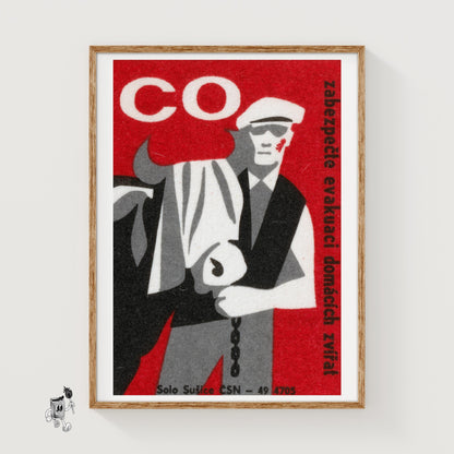 Cow Farmer - vintage matchbox label print