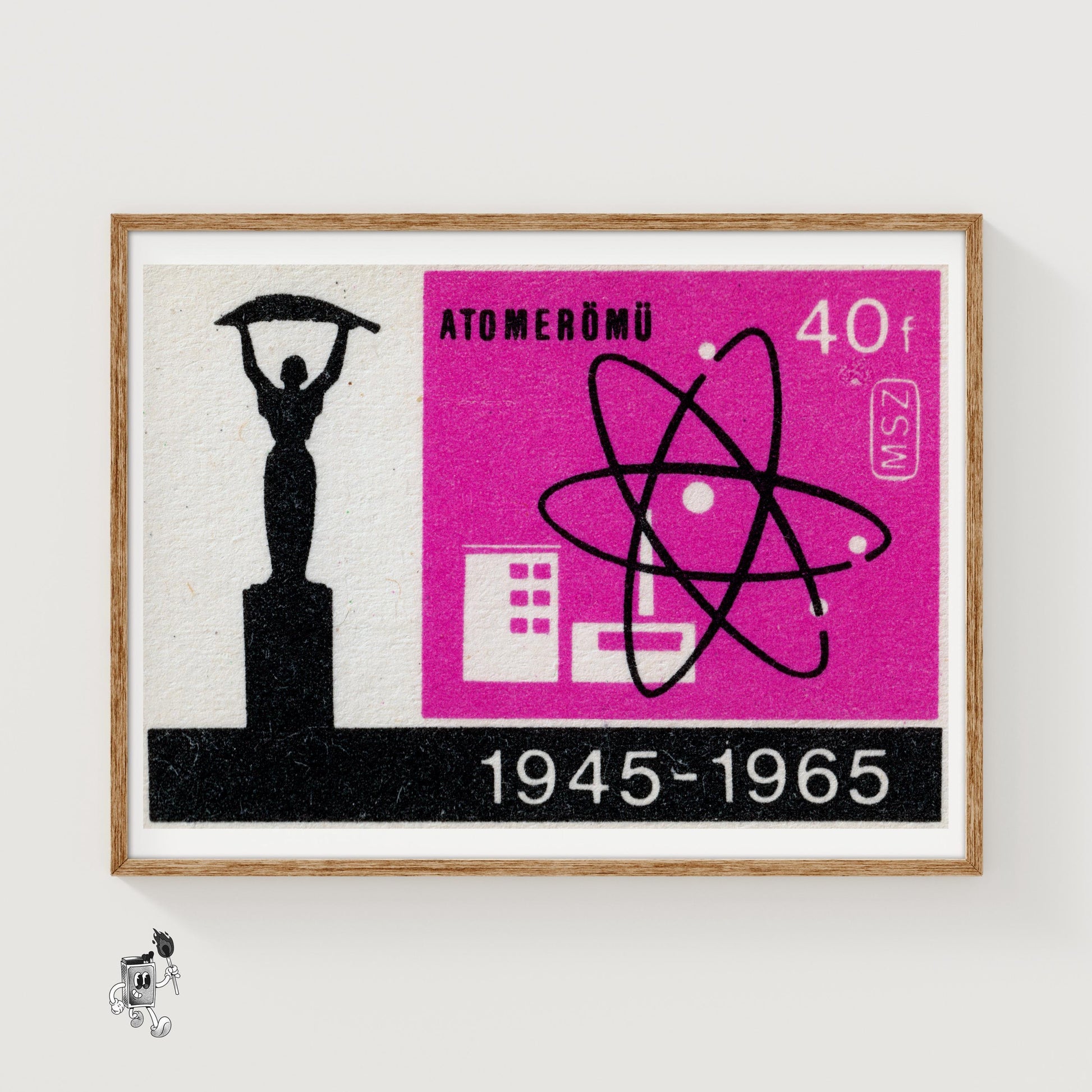 Nuclear Science - vintage matchbox label print