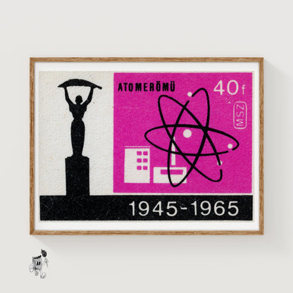 Nuclear Science - vintage matchbox label print