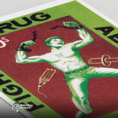Filipino - vintage matchbox label print - close-up detail