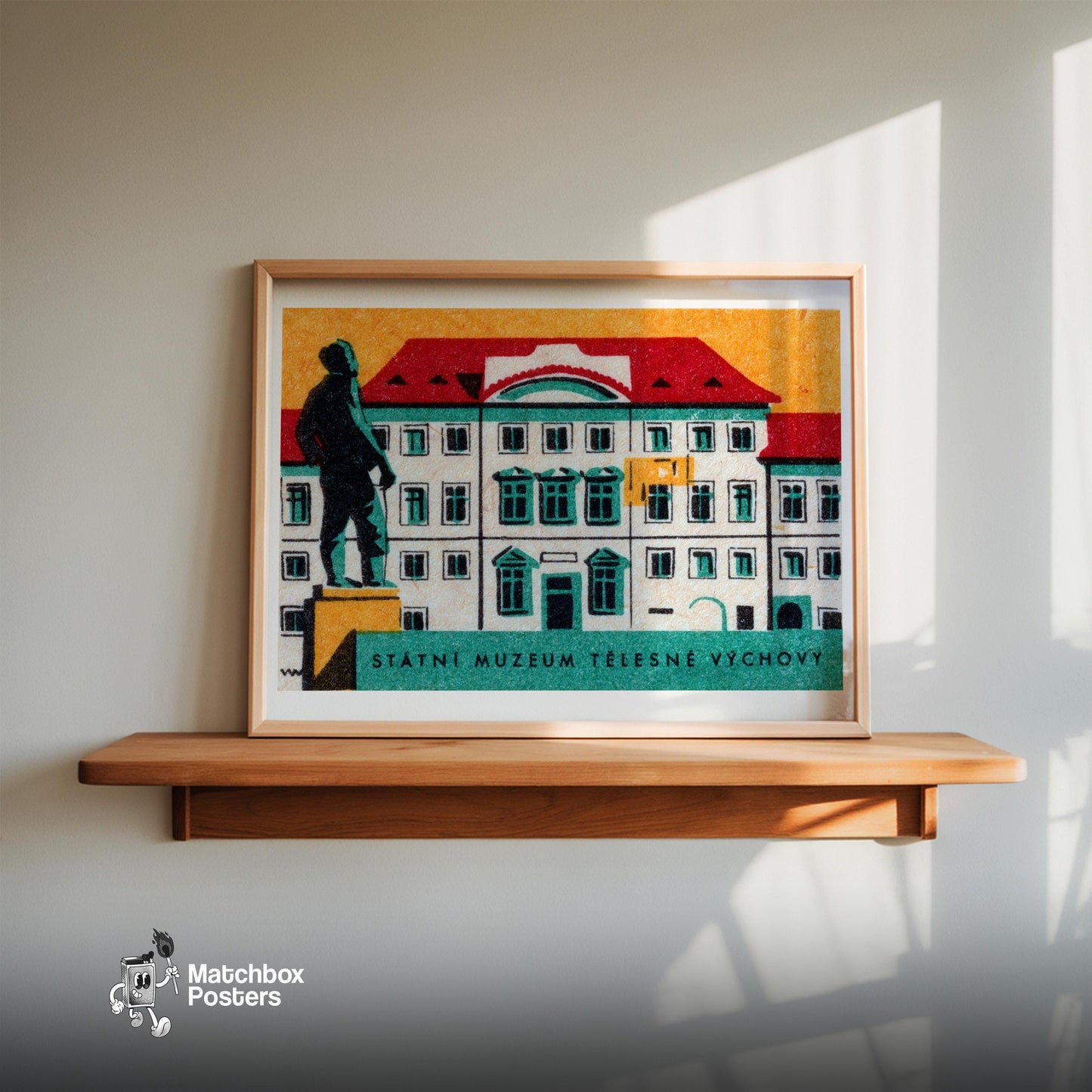 Statni Museum - vintage matchbox label print - size comparison
