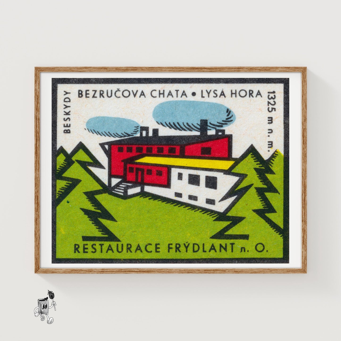 Factory in the Forest - vintage matchbox label print