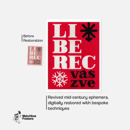 Librec Invites You - vintage matchbox label print - framed wall art preview