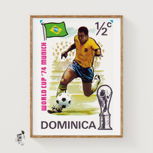 Football Player - vintage matchbox label print