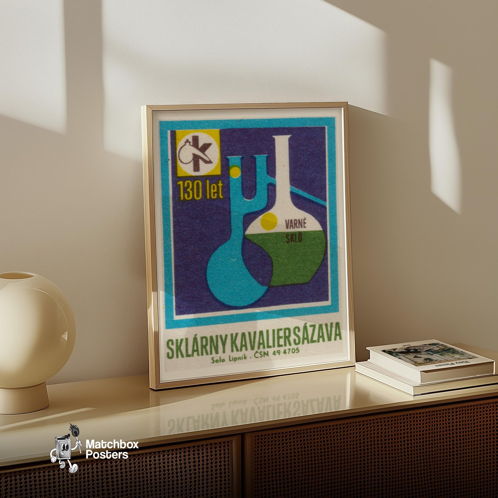 Chemistry Glassware - vintage matchbox label print - size comparison