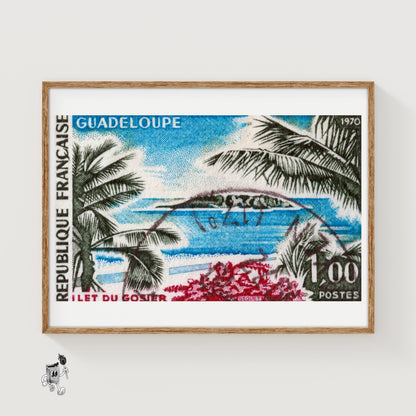 Tropical Island - vintage matchbox label print